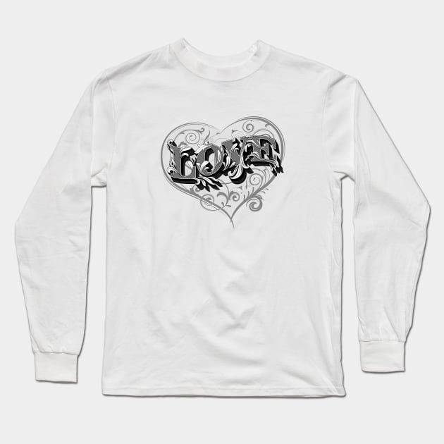 love vintage font Long Sleeve T-Shirt by art object